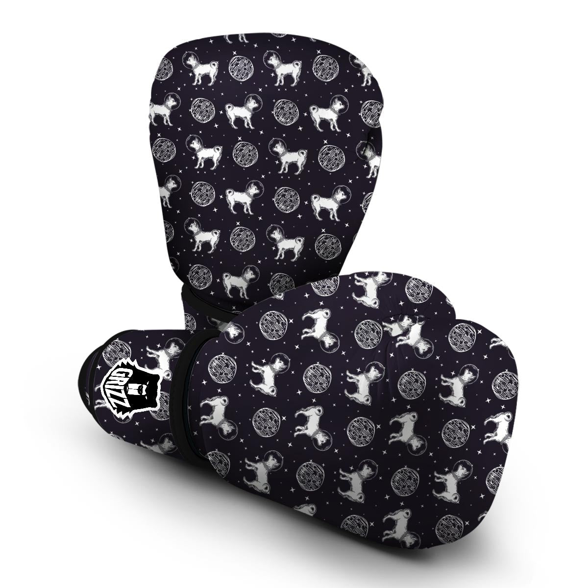 Chihuahua Space Pattern Print Boxing Gloves-grizzshop