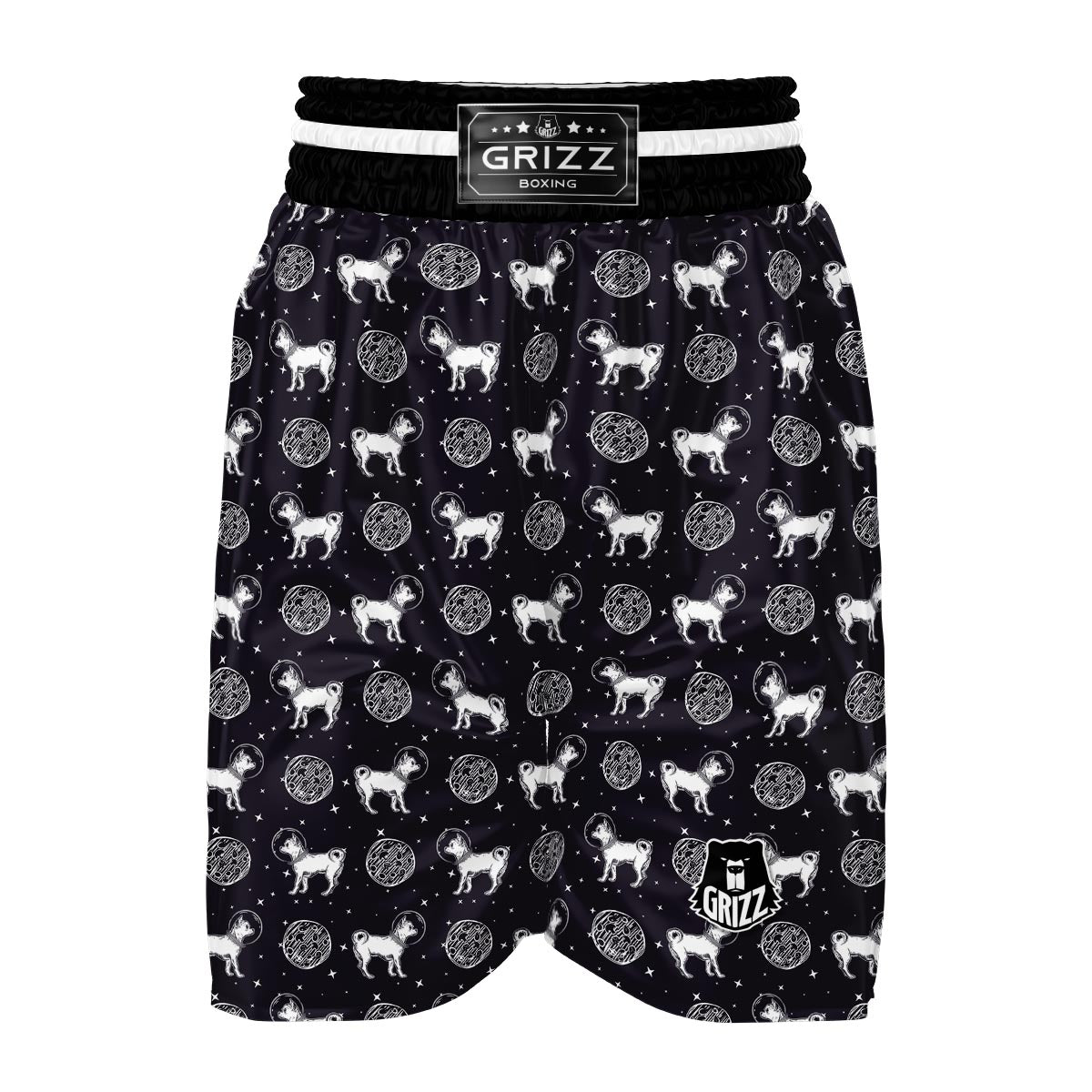 Chihuahua Space Pattern Print Boxing Shorts-grizzshop