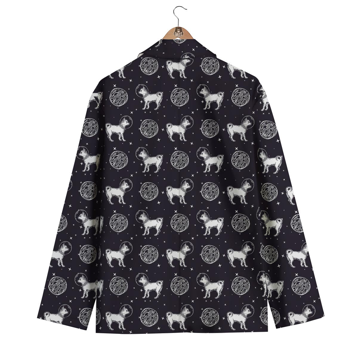Chihuahua Space Pattern Print Men's Blazer-grizzshop