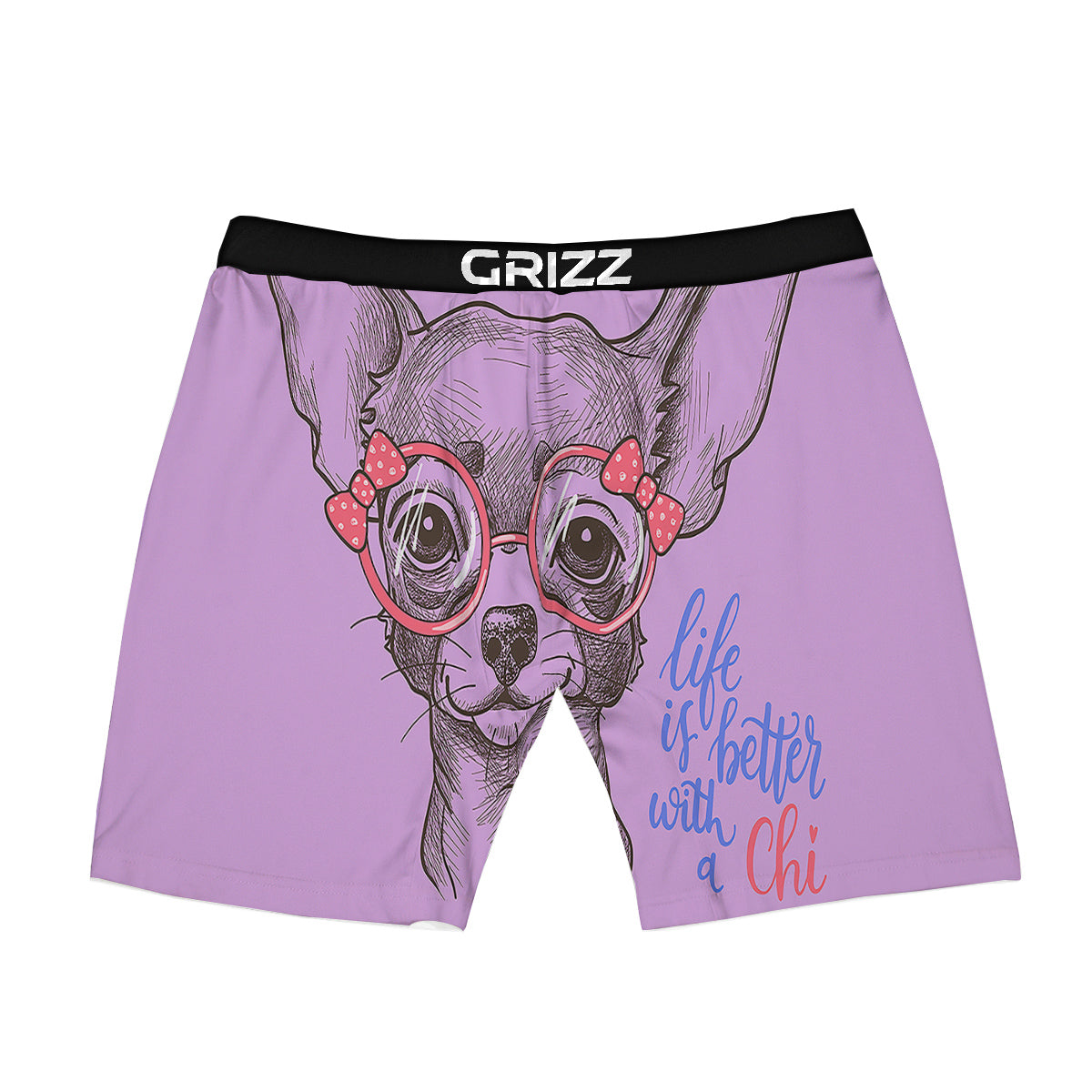 Chihuahua With Glasses Cute Print Boxer Briefs-grizzshop