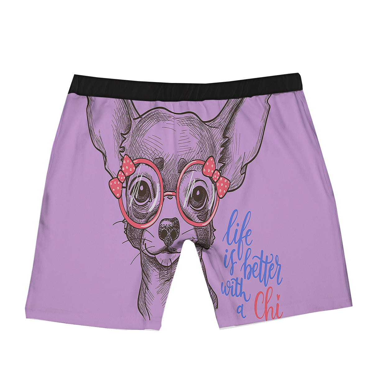 Chihuahua With Glasses Cute Print Boxer Briefs-grizzshop