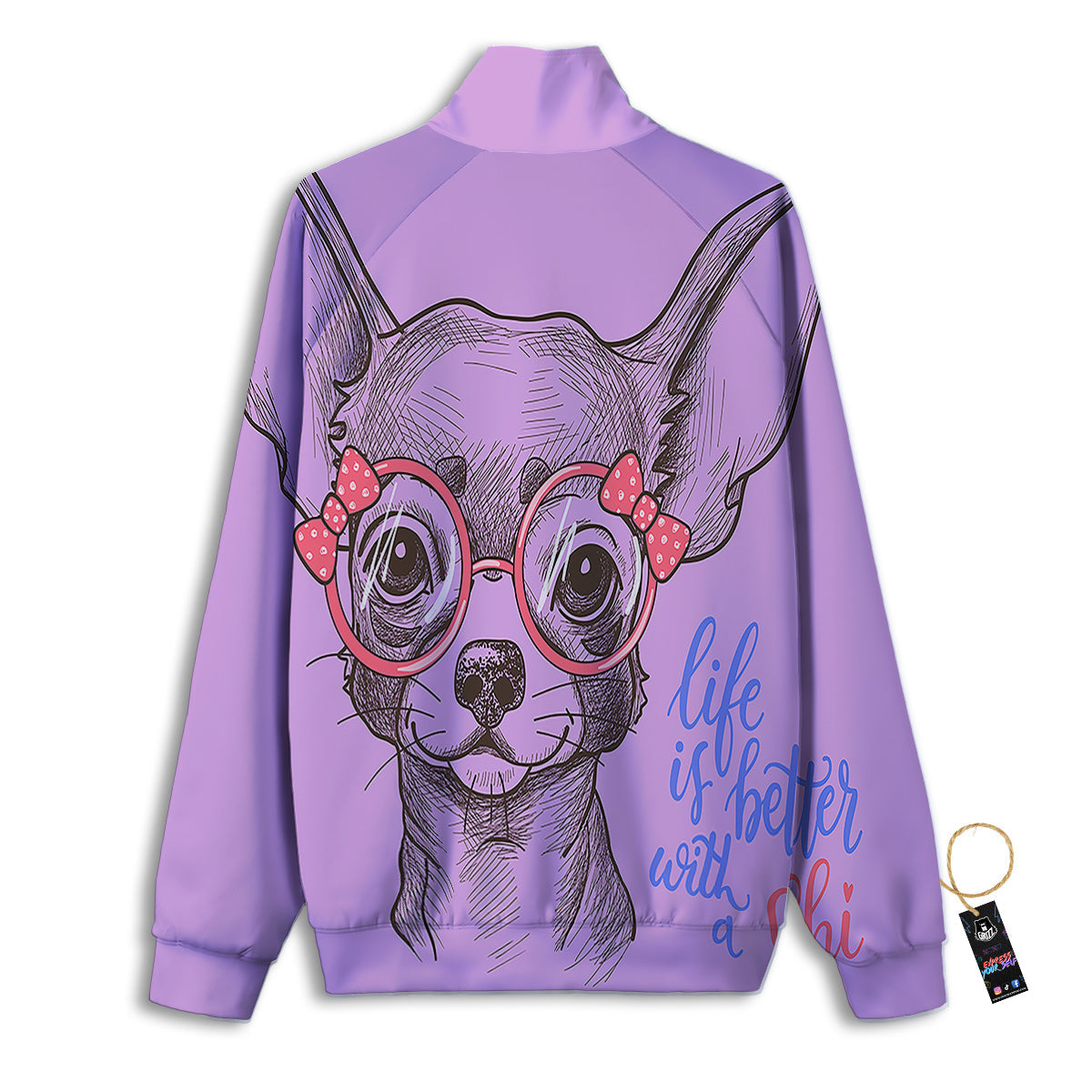 Chihuahua With Glasses Cute Print Track Jacket-grizzshop