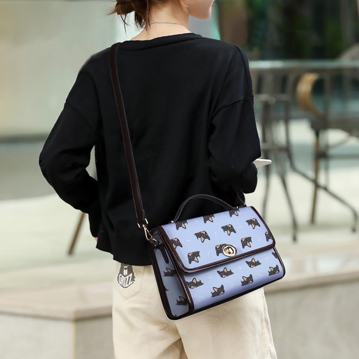 Chihuahua Sleeping Print Pattern Women's Satchel Bag
