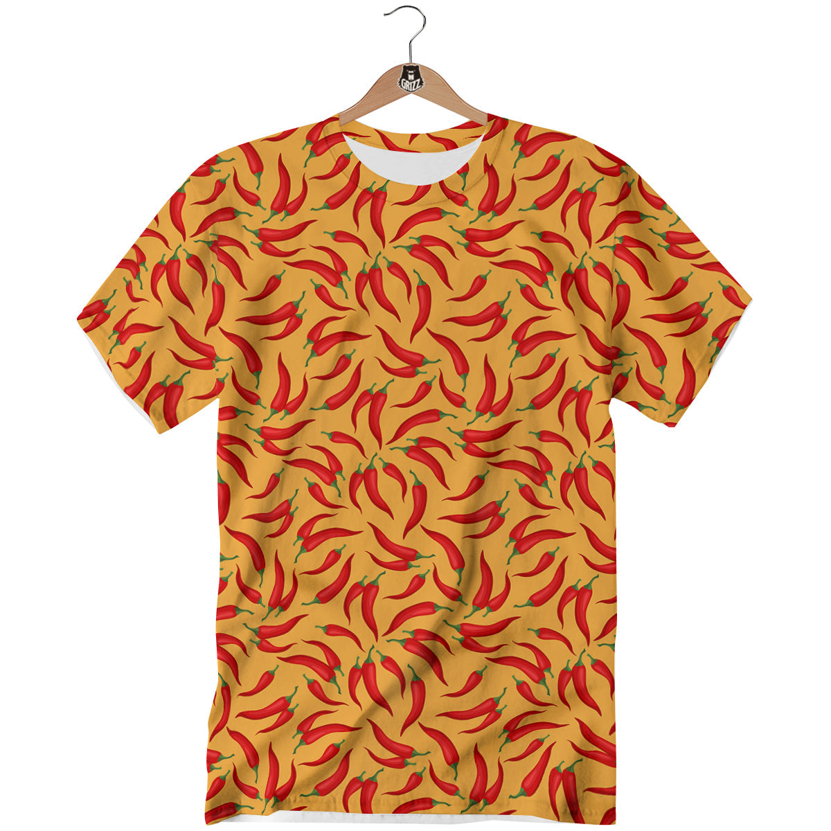 Chili Pepper And Orange Print Pattern T-Shirt-grizzshop