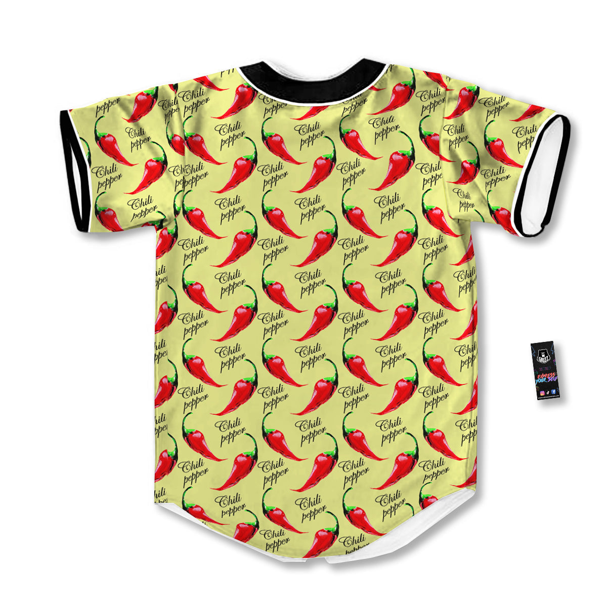 Chili Pepper Vintage Print Pattern Baseball Jersey-grizzshop