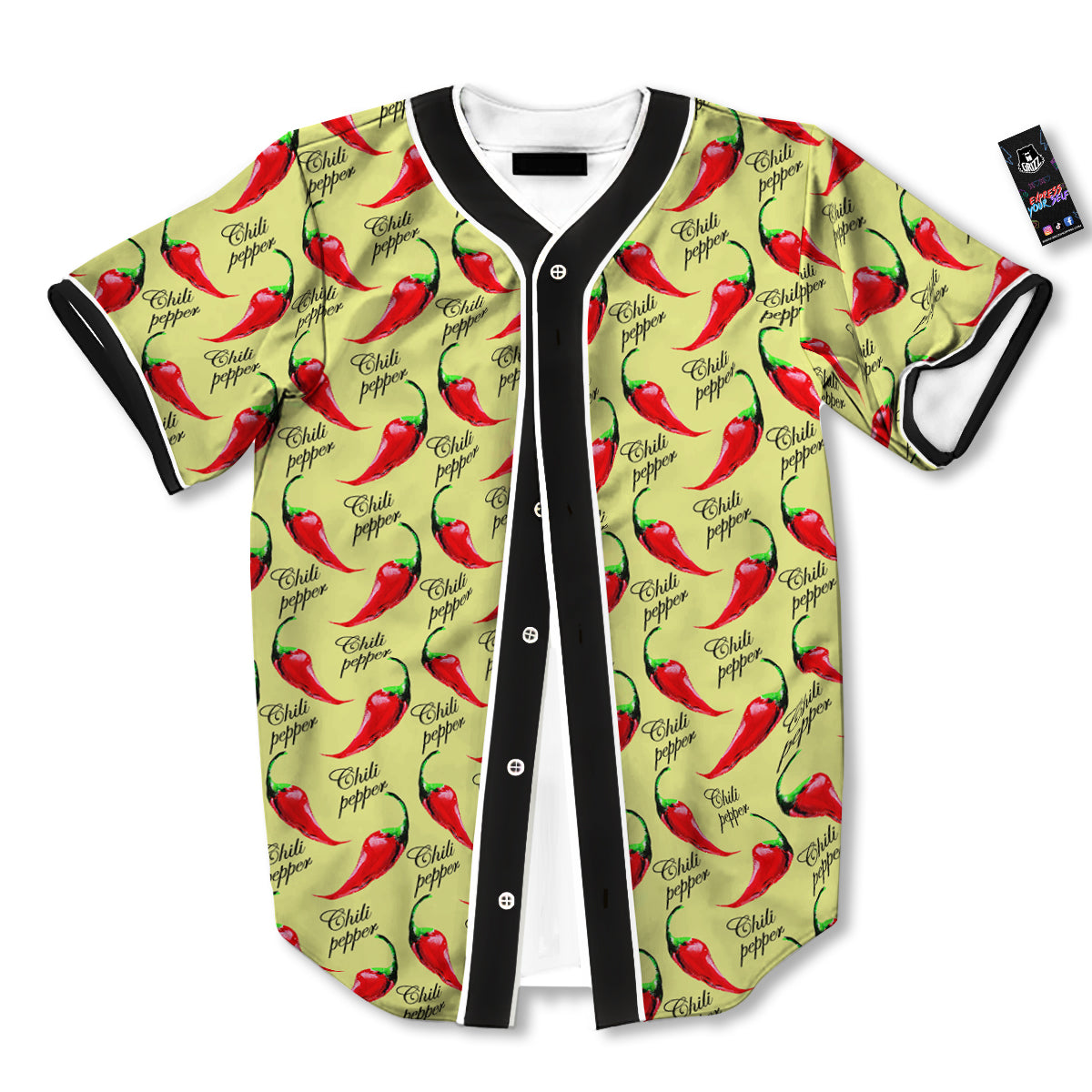 Chili Pepper Vintage Print Pattern Baseball Jersey-grizzshop