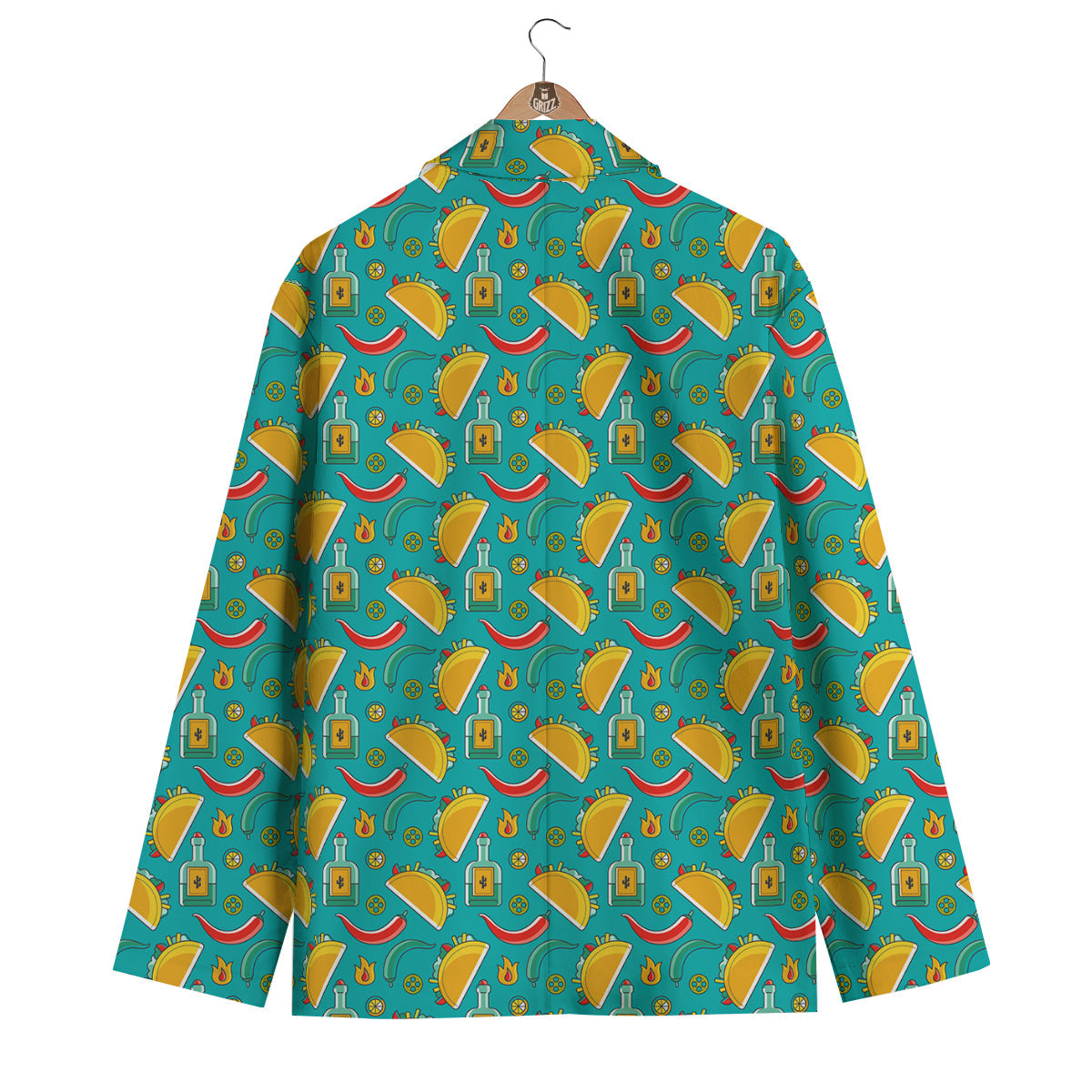 Chilli Taco Pattern Print Men's Blazer-grizzshop