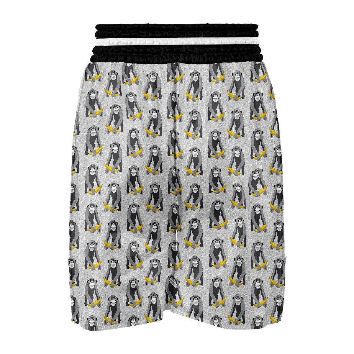 Chimp Monkey Banana Pattern Print Boxing Shorts-grizzshop