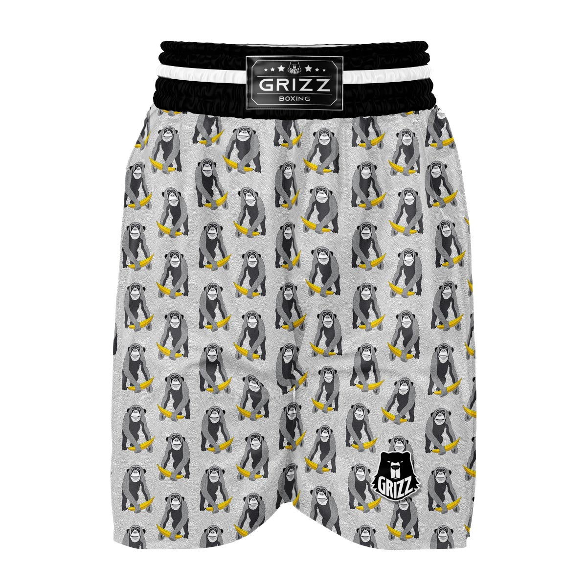 Chimp Monkey Banana Pattern Print Boxing Shorts-grizzshop