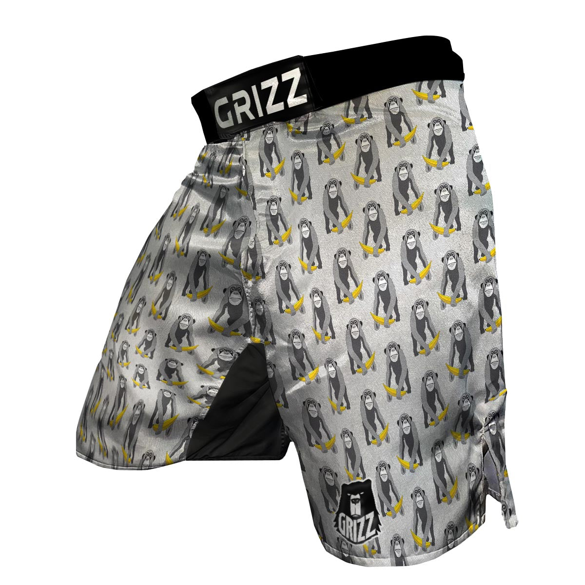 Chimp Monkey Banana Pattern Print MMA Shorts-grizzshop