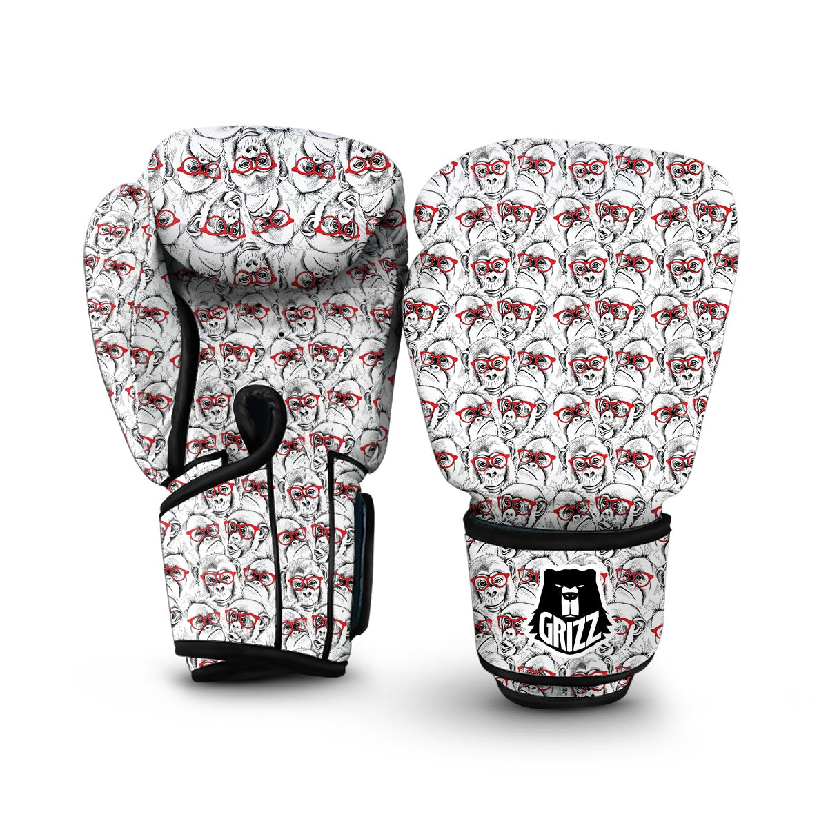 Chimp Monkey Pattern Print Boxing Gloves-grizzshop