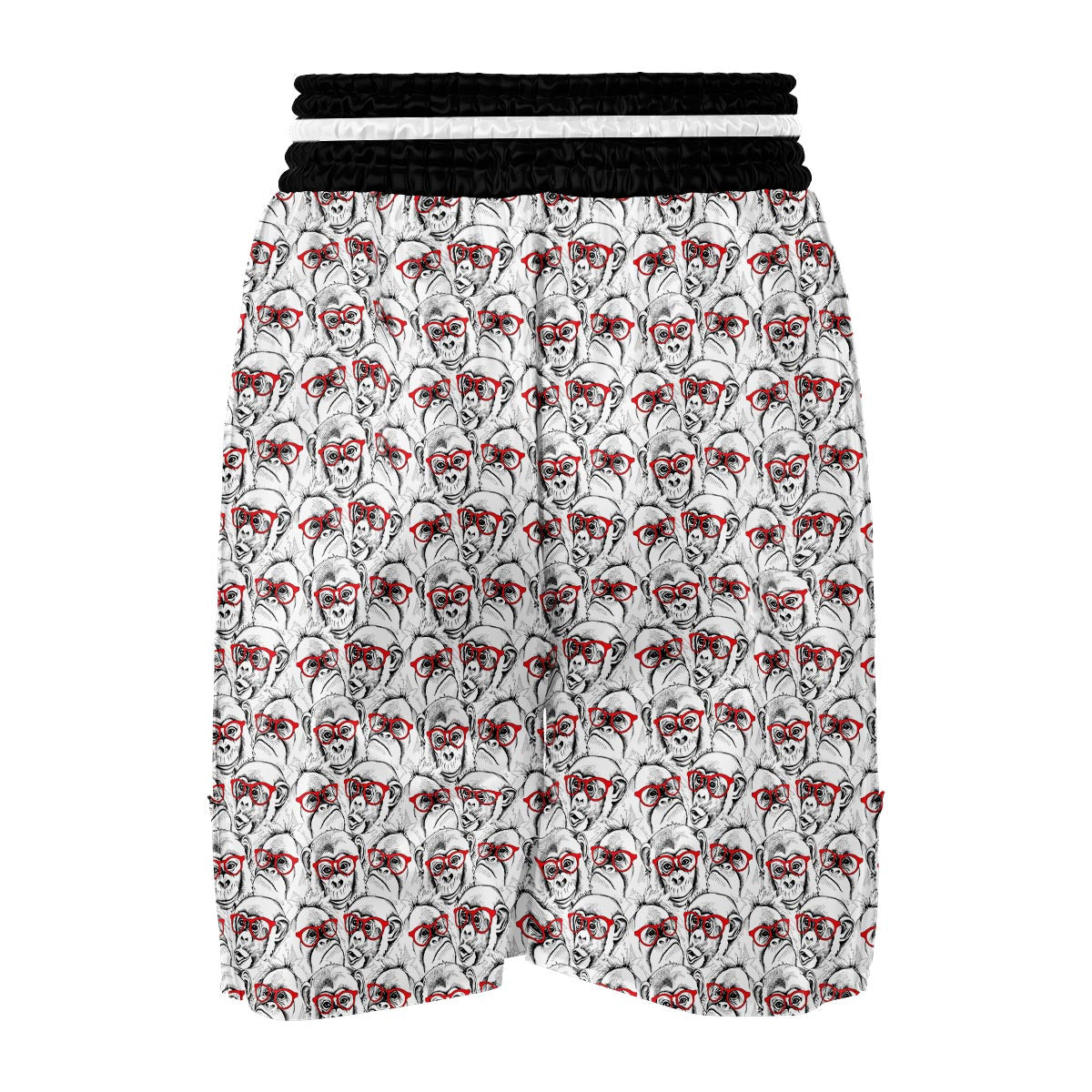 Chimp Monkey Pattern Print Boxing Shorts-grizzshop
