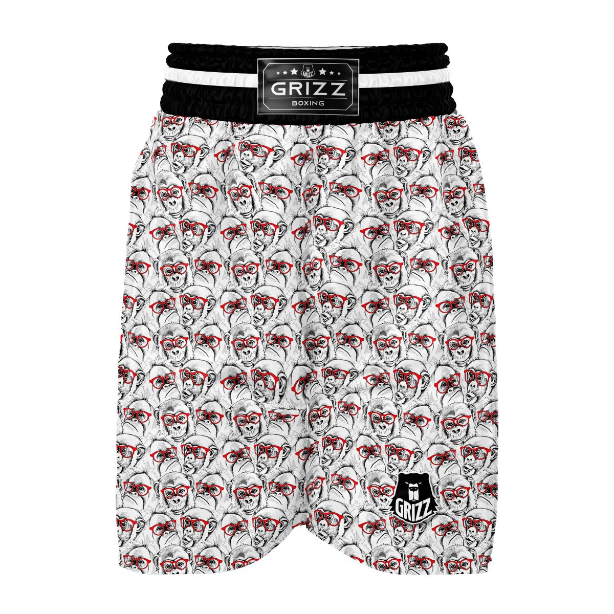 Chimp Monkey Pattern Print Boxing Shorts-grizzshop