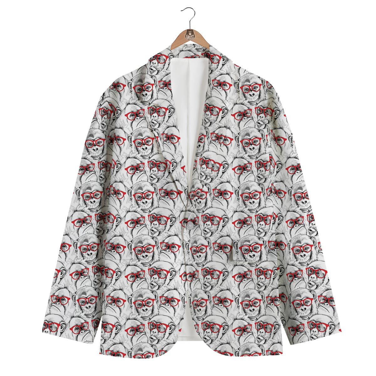 Chimp Monkey Pattern Print Men's Blazer-grizzshop