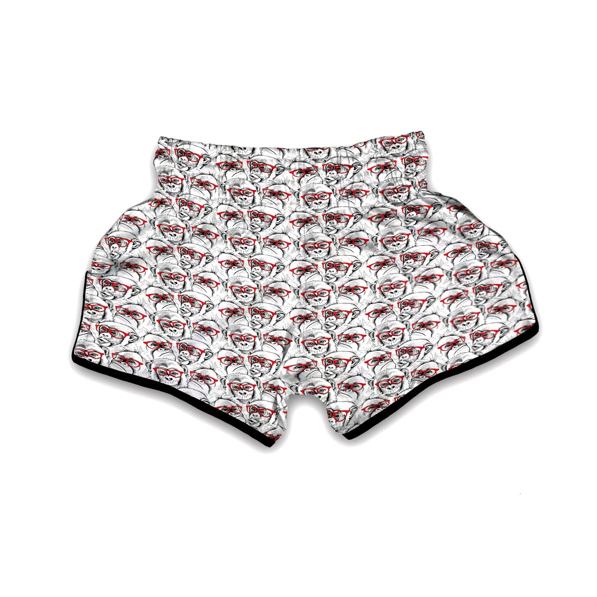 Chimp Monkey Pattern Print Muay Thai Boxing Shorts-grizzshop