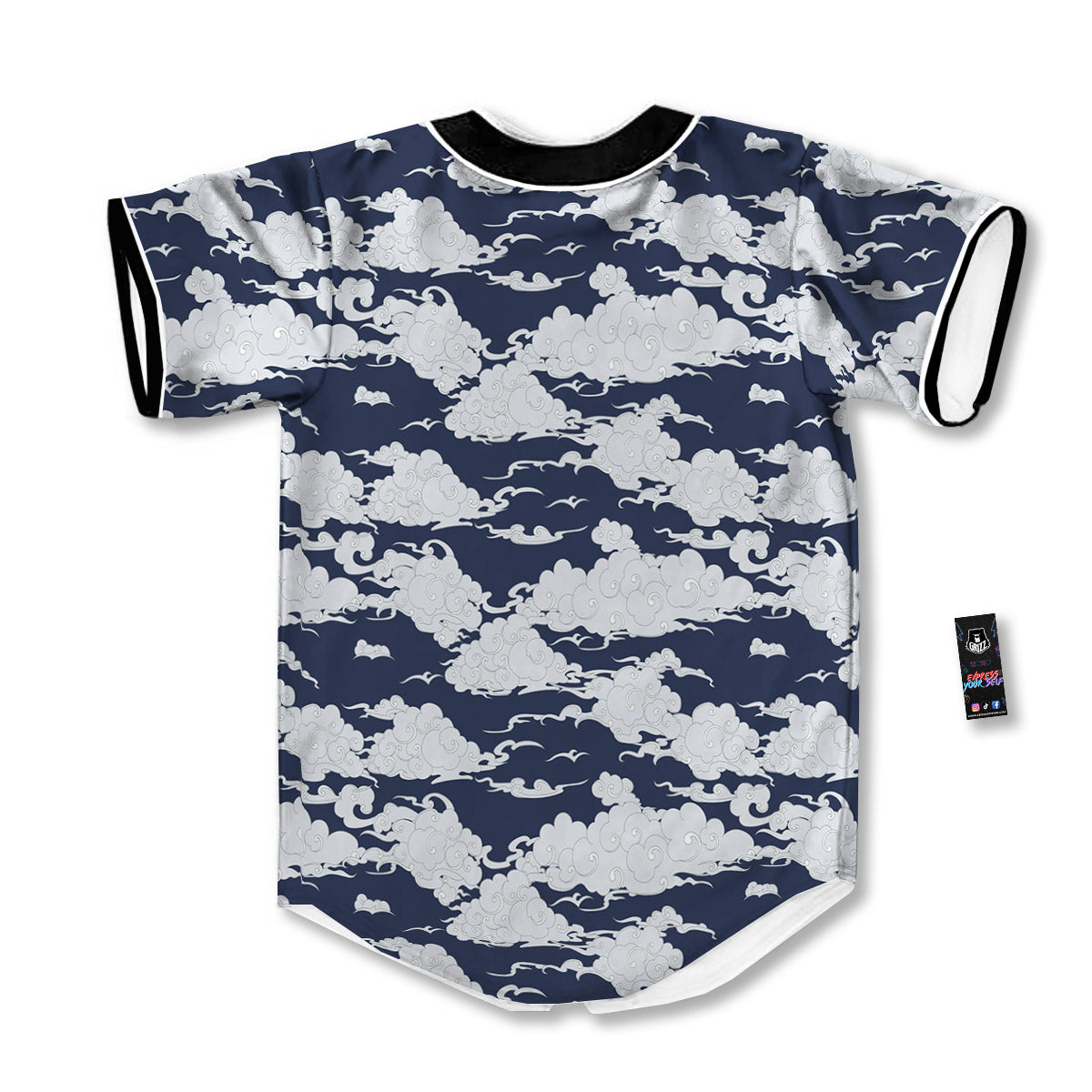 Chinese Cloud Print Pattern Baseball Jersey-grizzshop