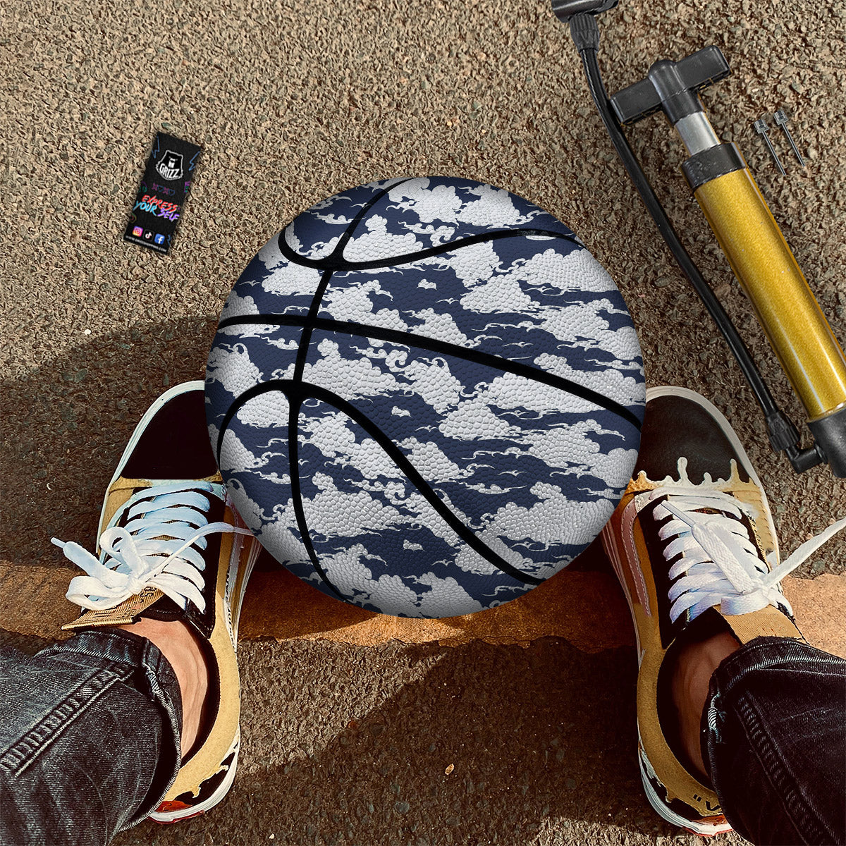 Chinese Cloud Print Pattern Basketball-grizzshop