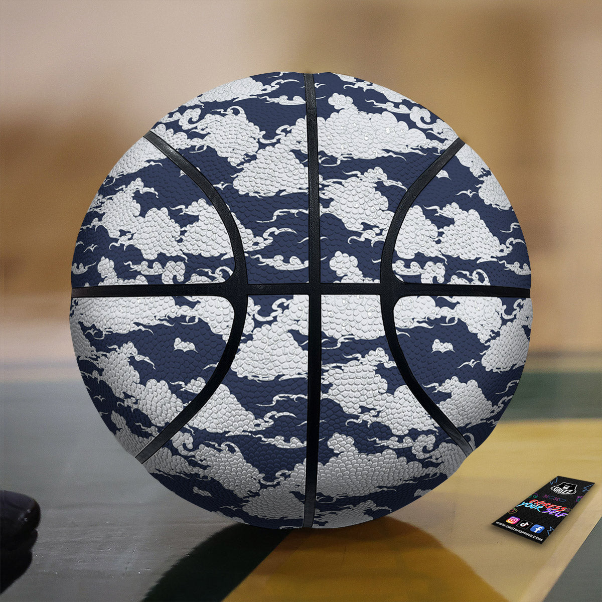 Chinese Cloud Print Pattern Basketball-grizzshop