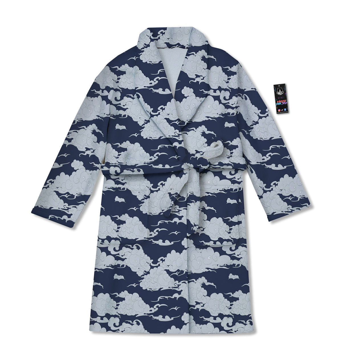 Chinese Cloud Print Pattern Bathrobe-grizzshop