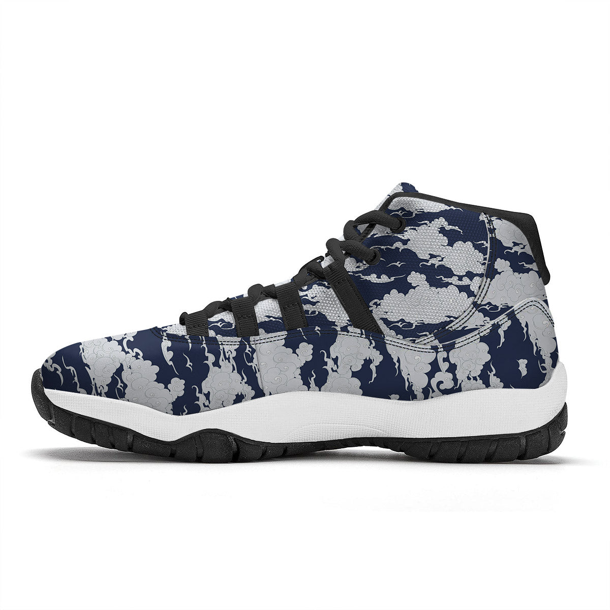 Chinese Cloud Print Pattern Black Bball Shoes-grizzshop