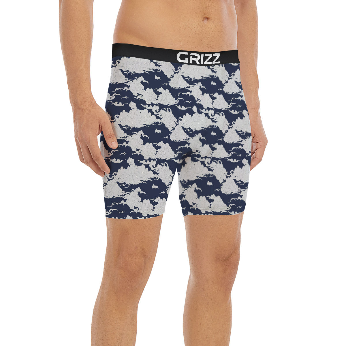 Chinese Cloud Print Pattern Boxer Briefs-grizzshop