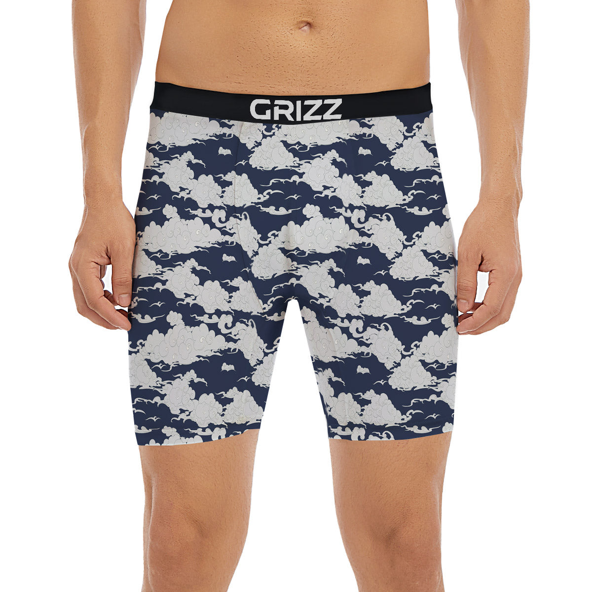Chinese Cloud Print Pattern Boxer Briefs-grizzshop