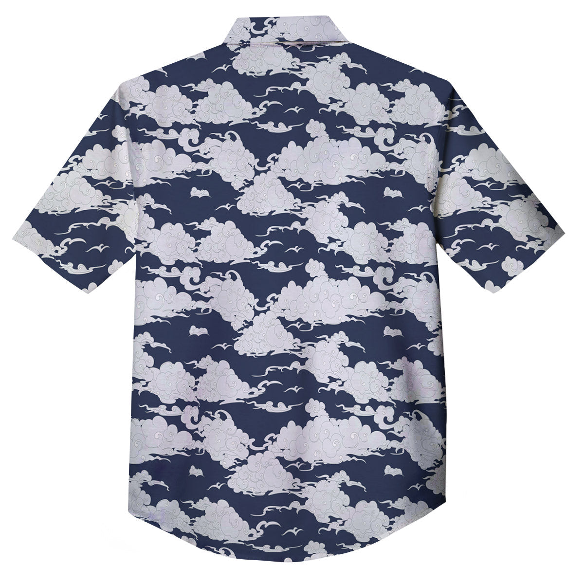Chinese Cloud Print Pattern Button Up Shirt-grizzshop