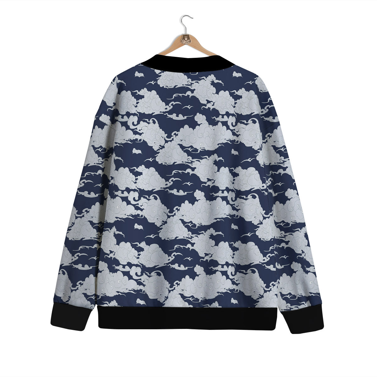Chinese Cloud Print Pattern Cardigan-grizzshop