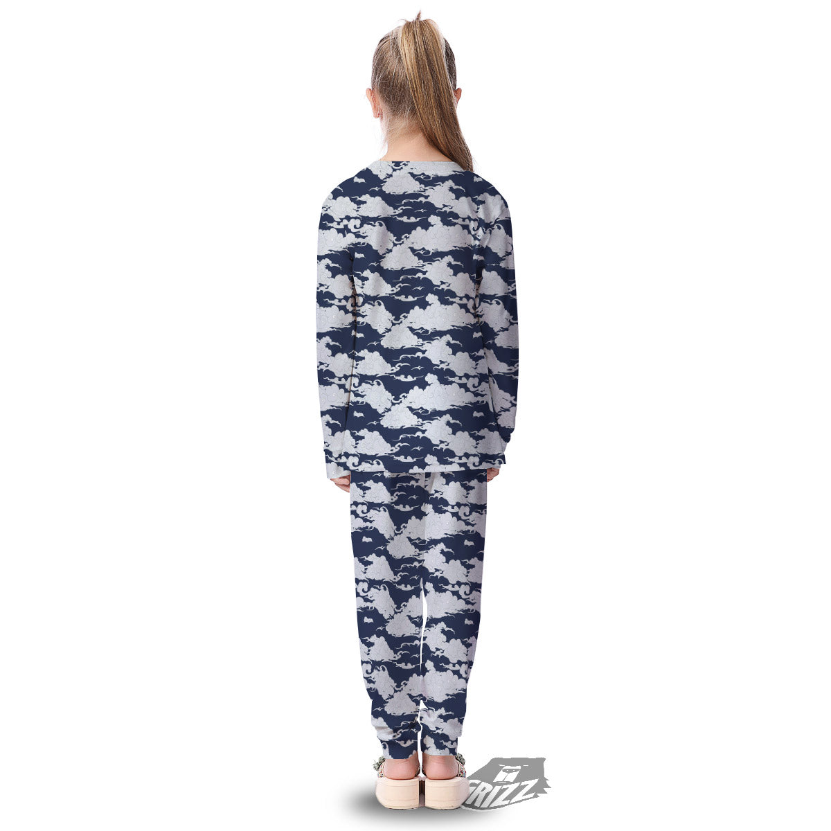 Chinese Cloud Print Pattern Kid's Pajamas-grizzshop