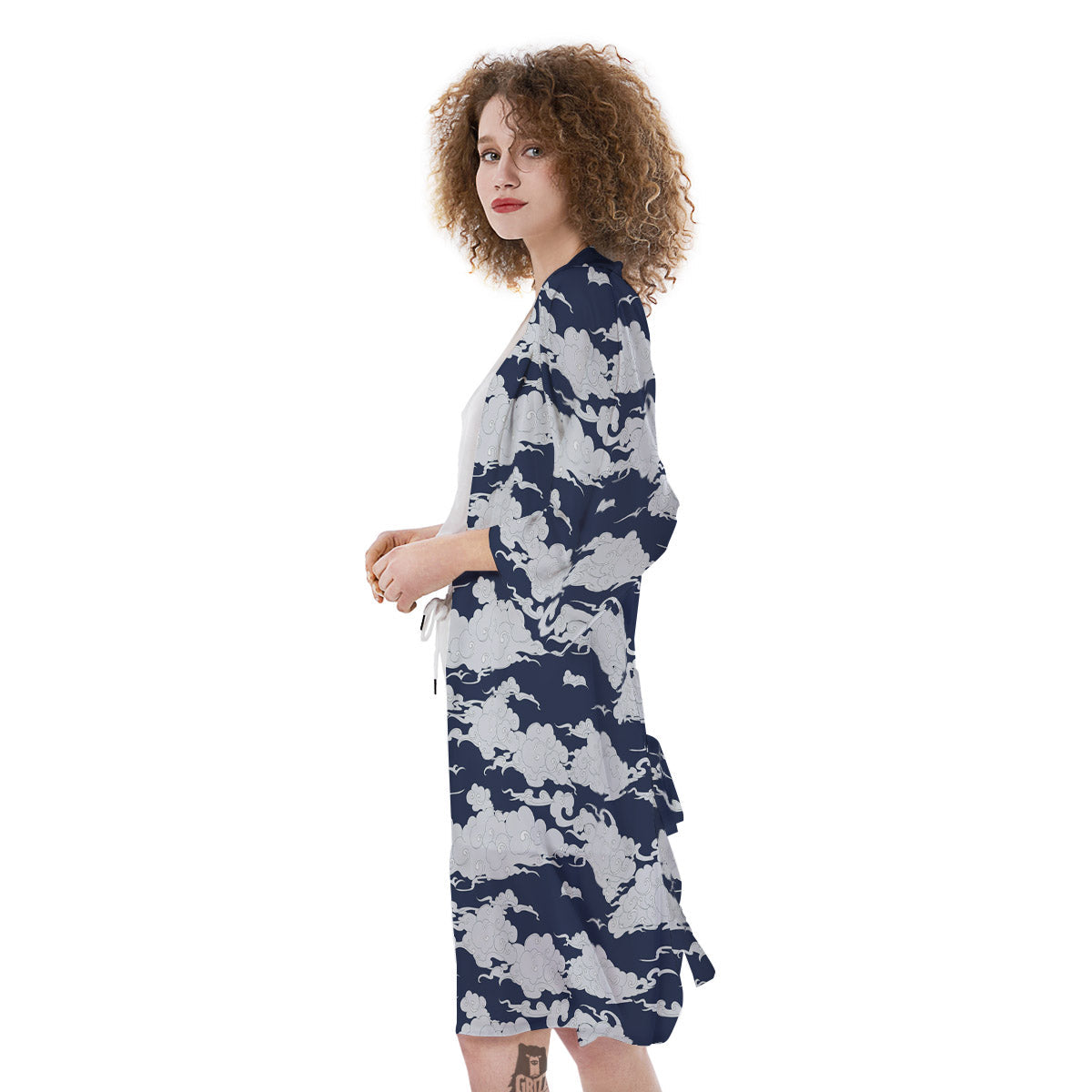 Chinese Cloud Print Pattern Kimono-grizzshop