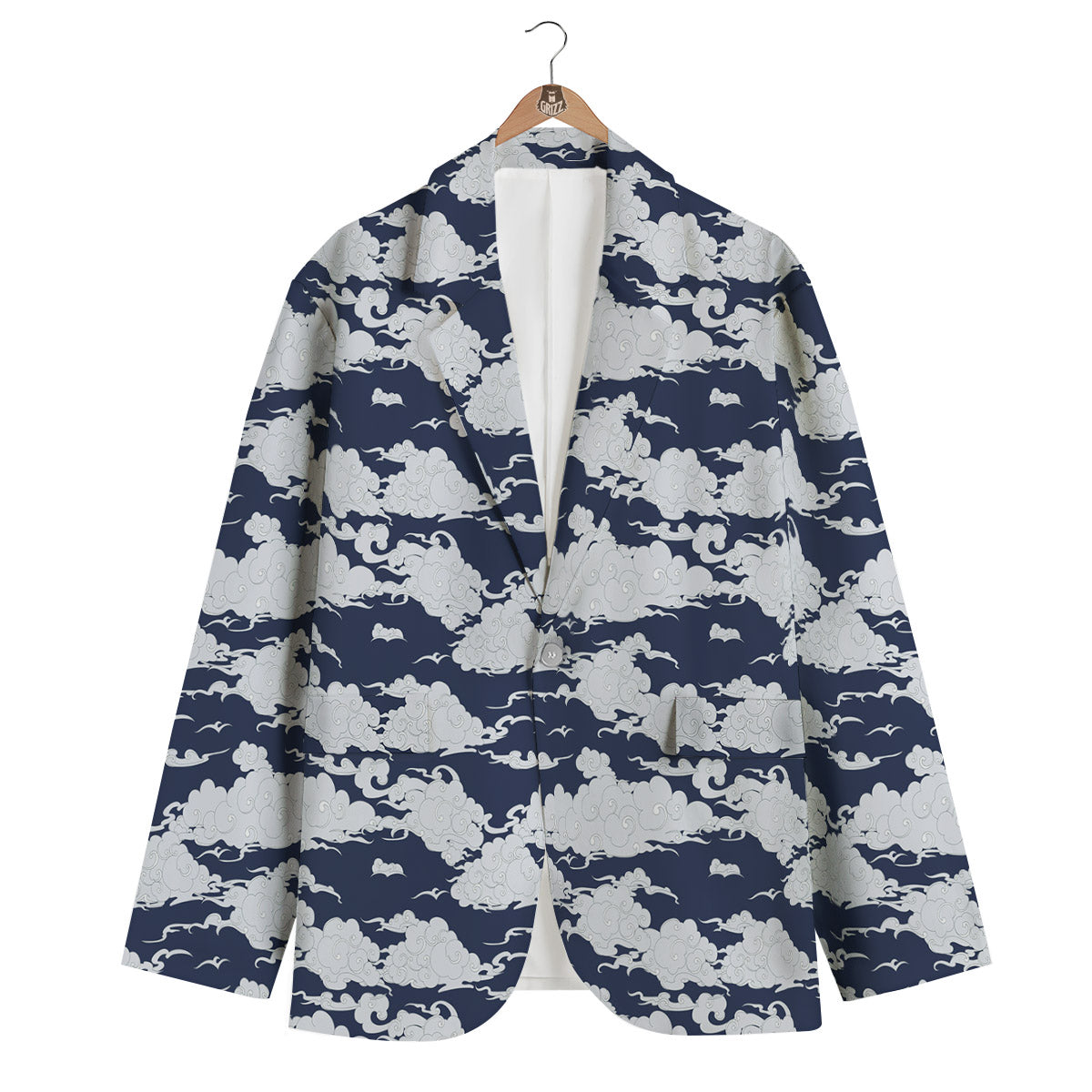 Chinese Cloud Print Pattern Men's Blazer-grizzshop