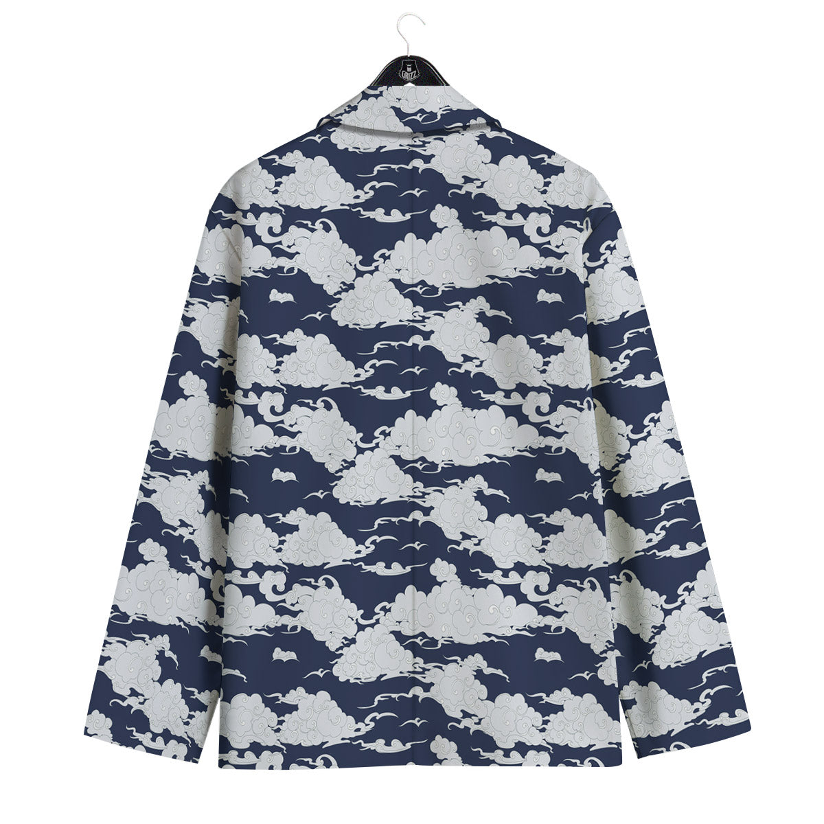 Chinese Cloud Print Pattern Men's Sport Coat-grizzshop