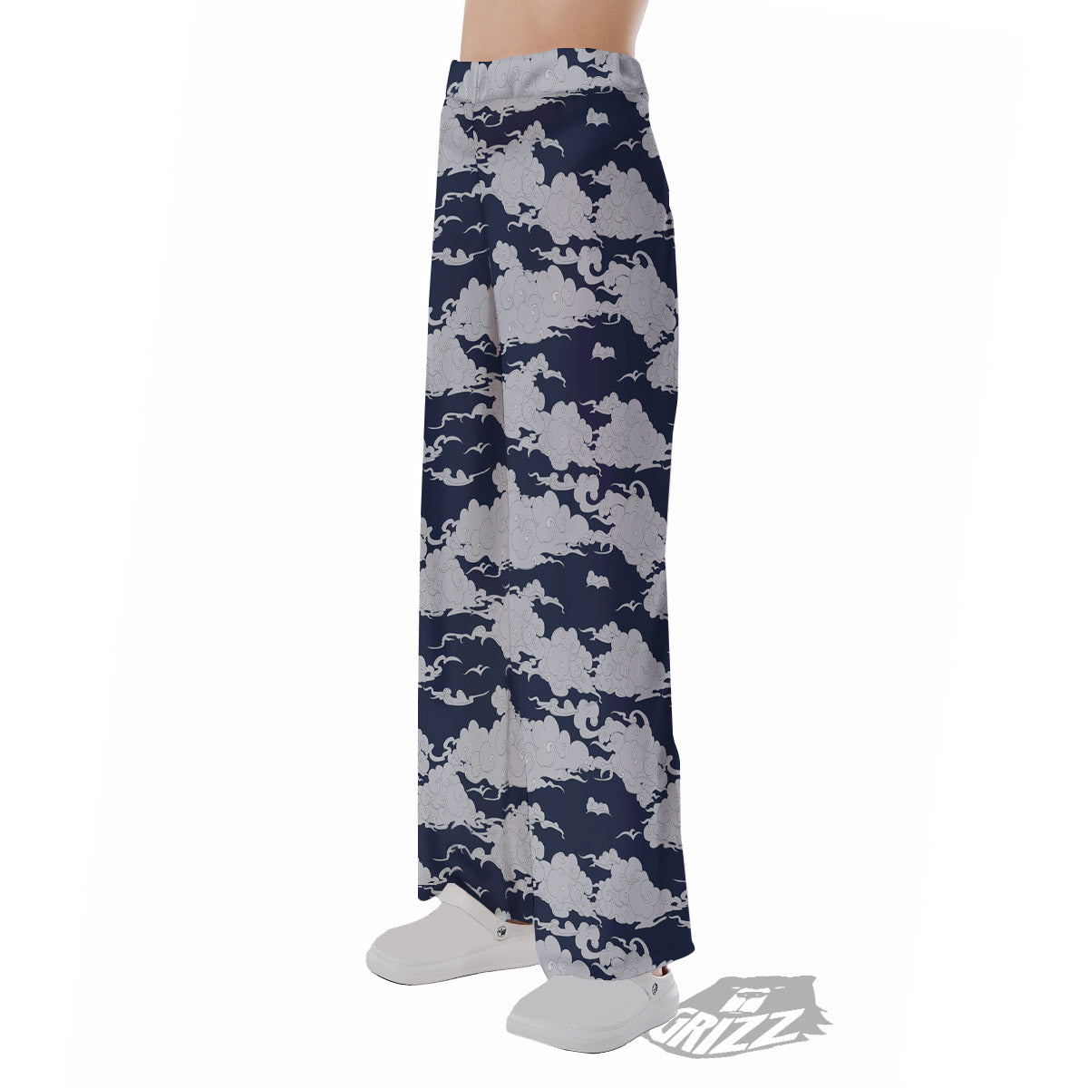 Chinese Cloud Print Pattern Pajama Pants-grizzshop