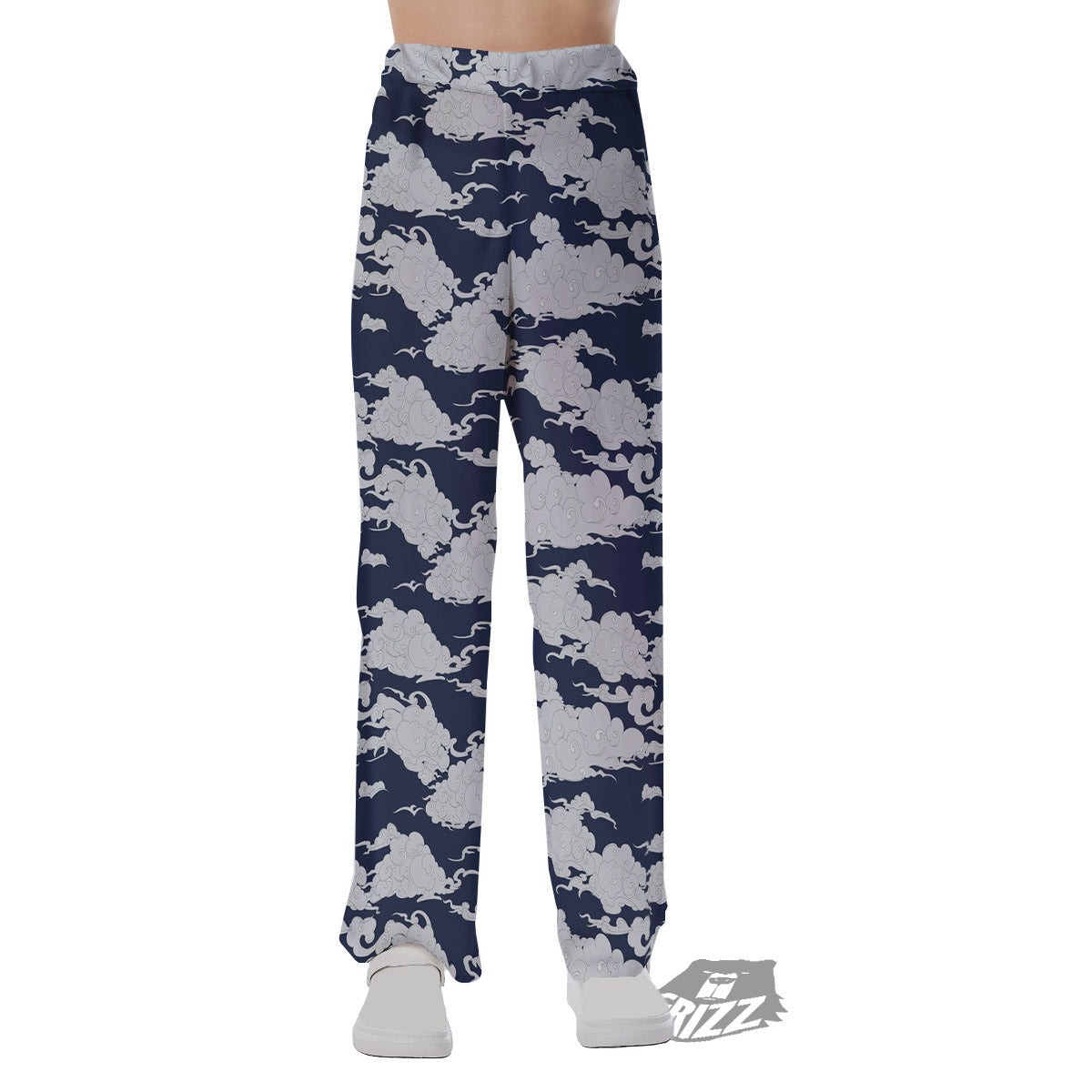 Chinese Cloud Print Pattern Pajama Pants-grizzshop