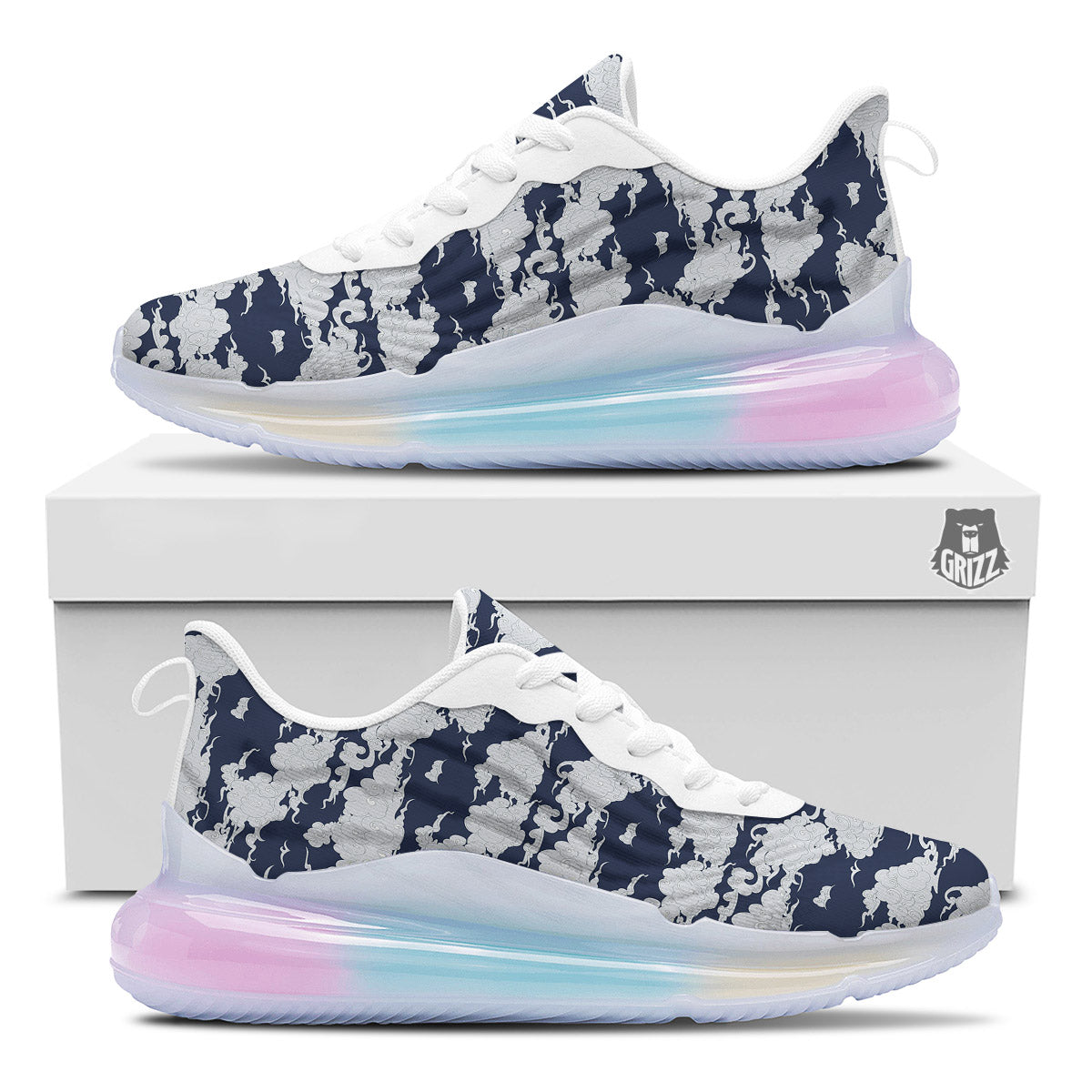 Chinese Cloud Print Pattern Running Sneakers-grizzshop