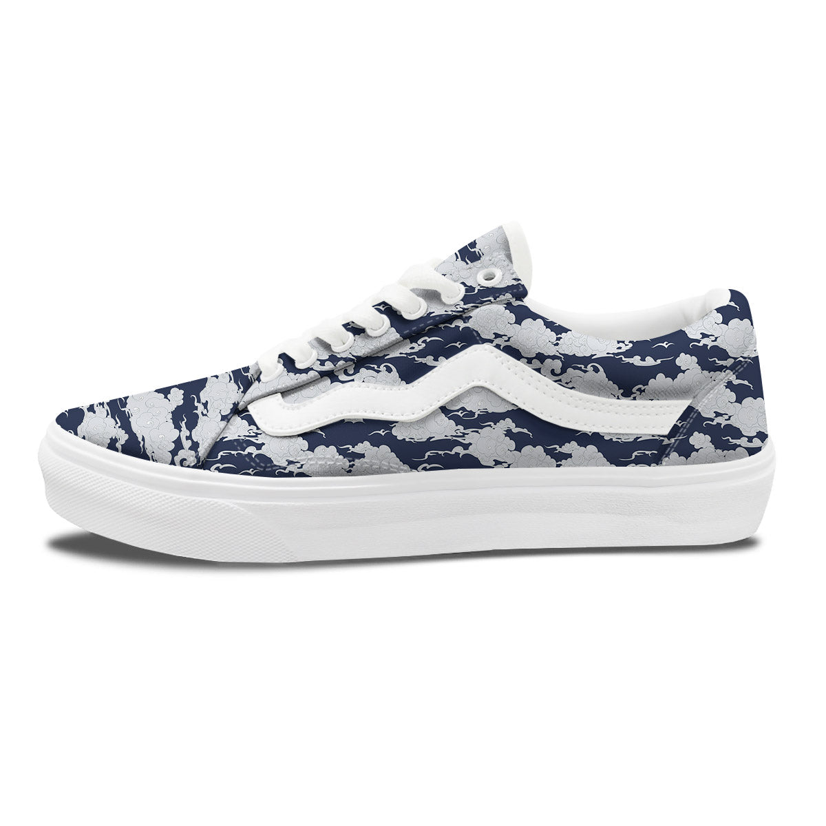 Chinese Cloud Print Pattern Skate Shoes-grizzshop