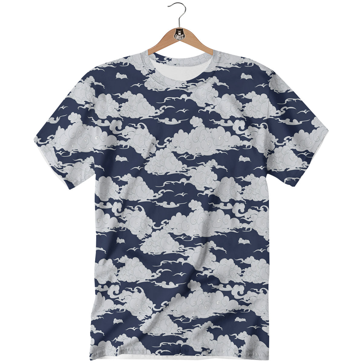 Chinese Cloud Print Pattern T-Shirt-grizzshop