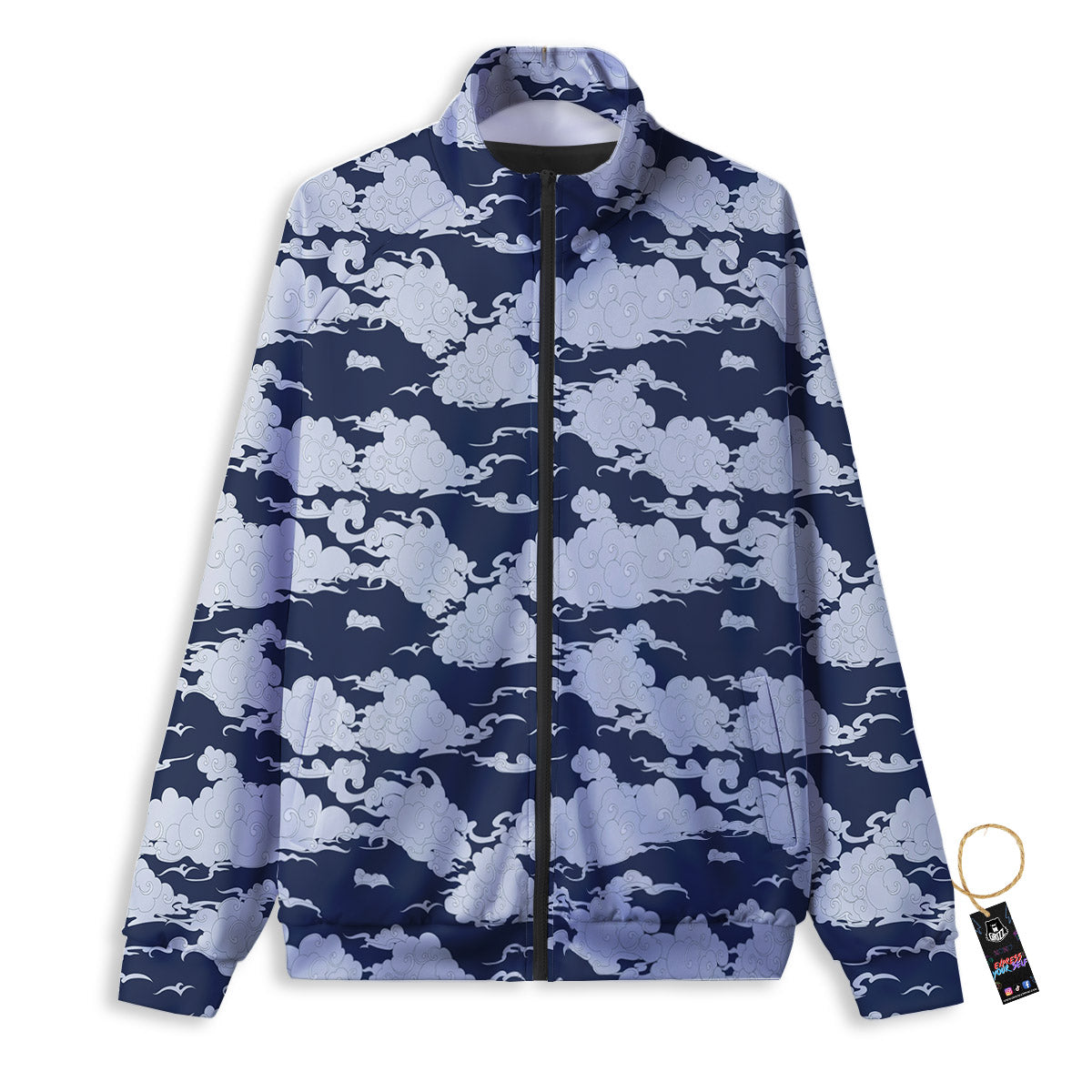 Chinese Cloud Print Pattern Track Jacket-grizzshop