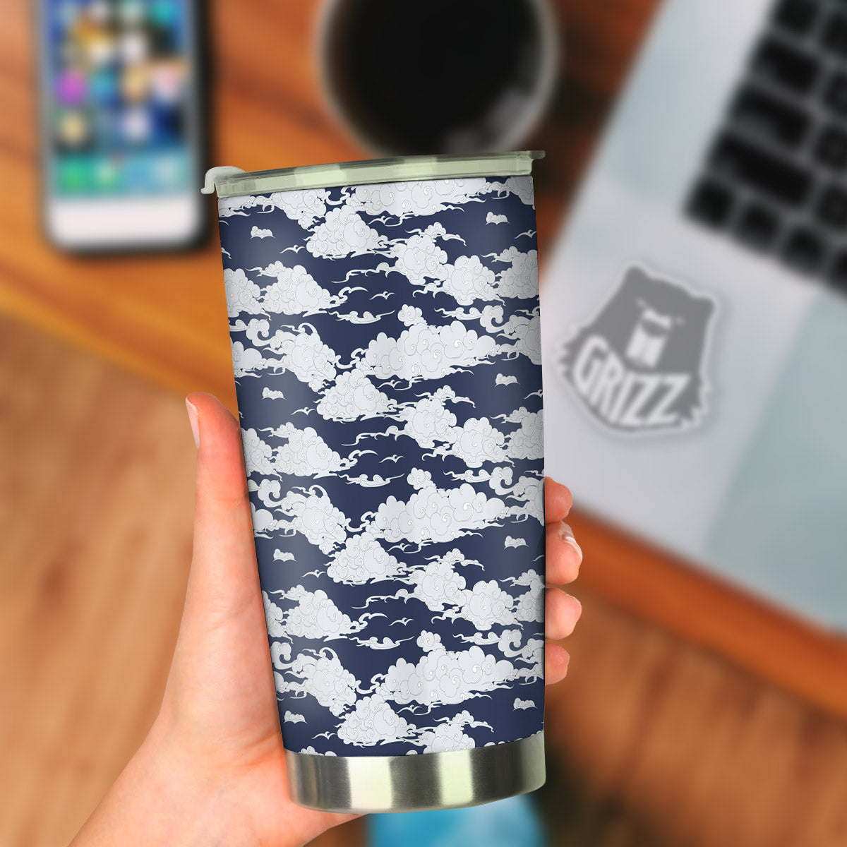 Chinese Cloud Print Pattern Tumbler-grizzshop