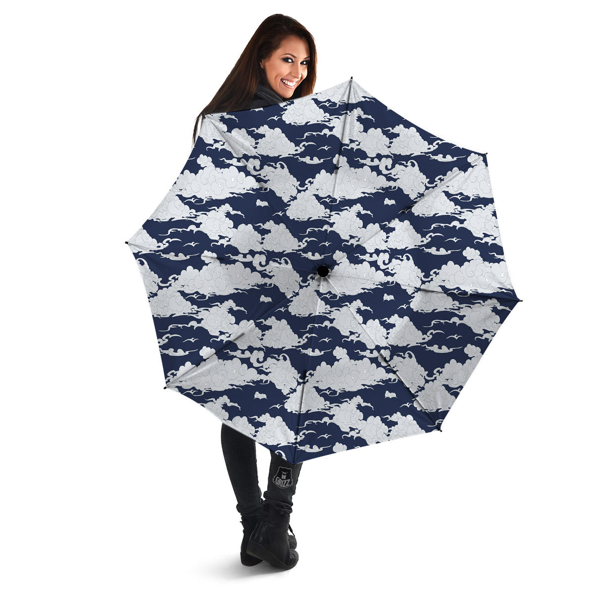 Chinese Cloud Print Pattern Umbrella-grizzshop