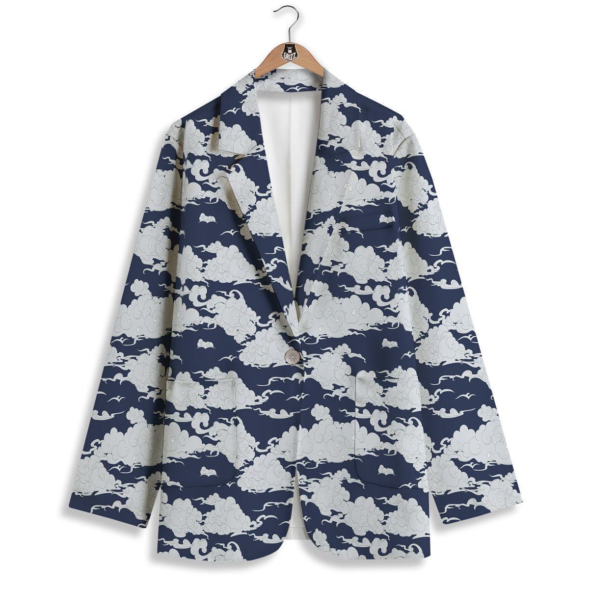 Chinese Cloud Print Pattern Women's Blazer-grizzshop