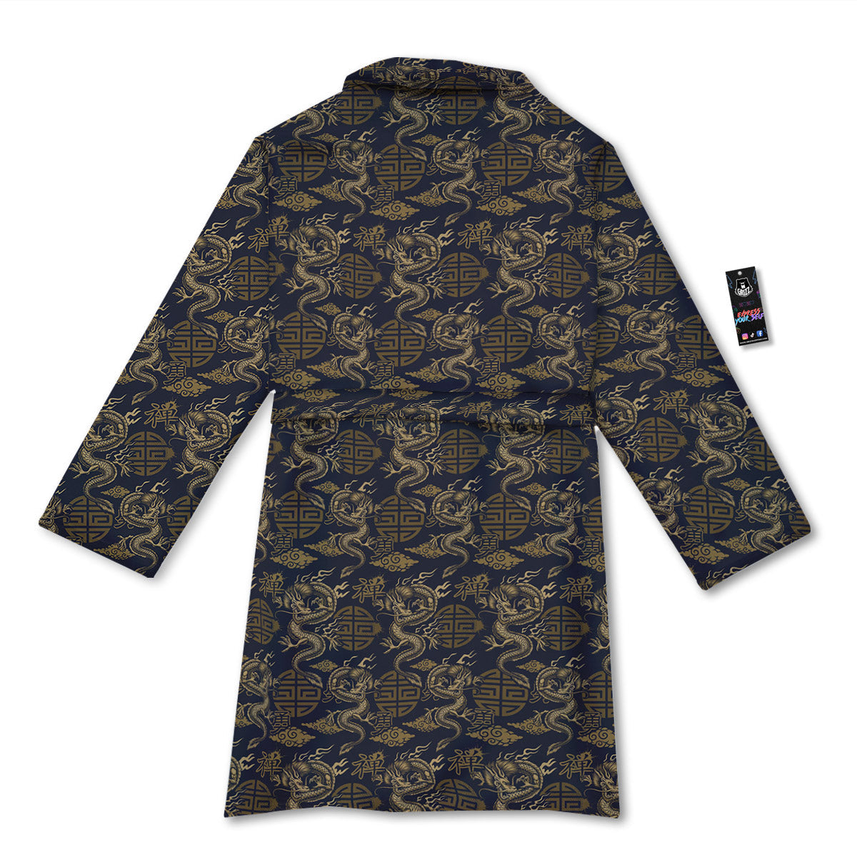 Chinese Dragon Print Pattern Bathrobe-grizzshop