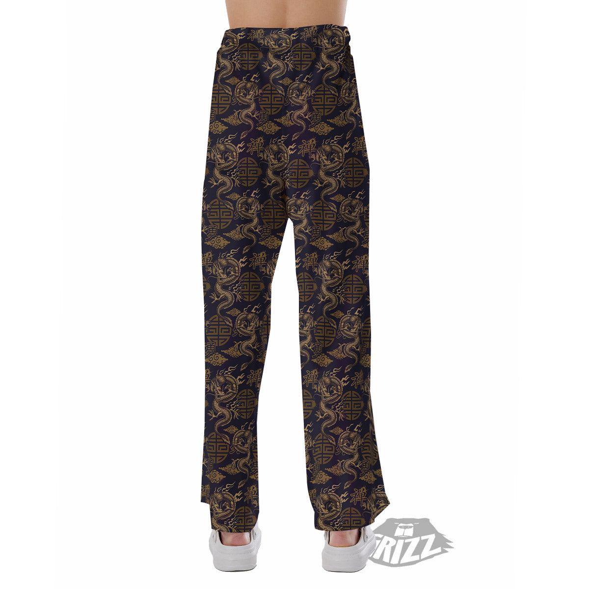 Chinese Dragon Print Pattern Pajama Pants-grizzshop