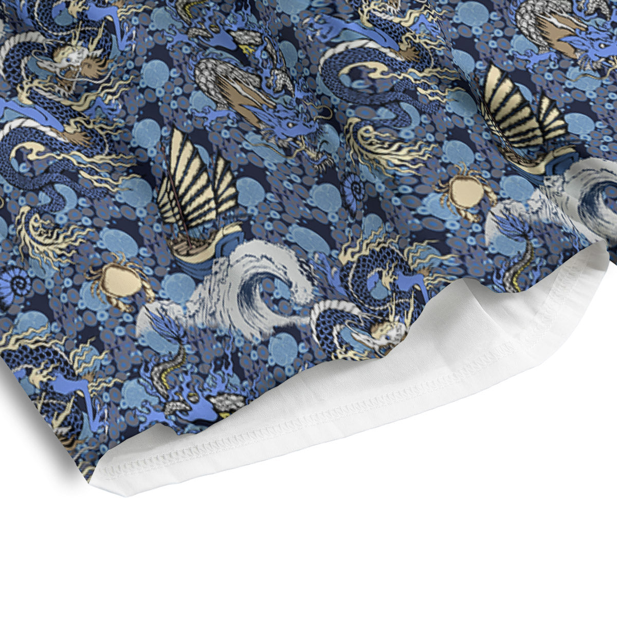 Chinese Dragon Sea Print Pattern Men's Athletic Shorts