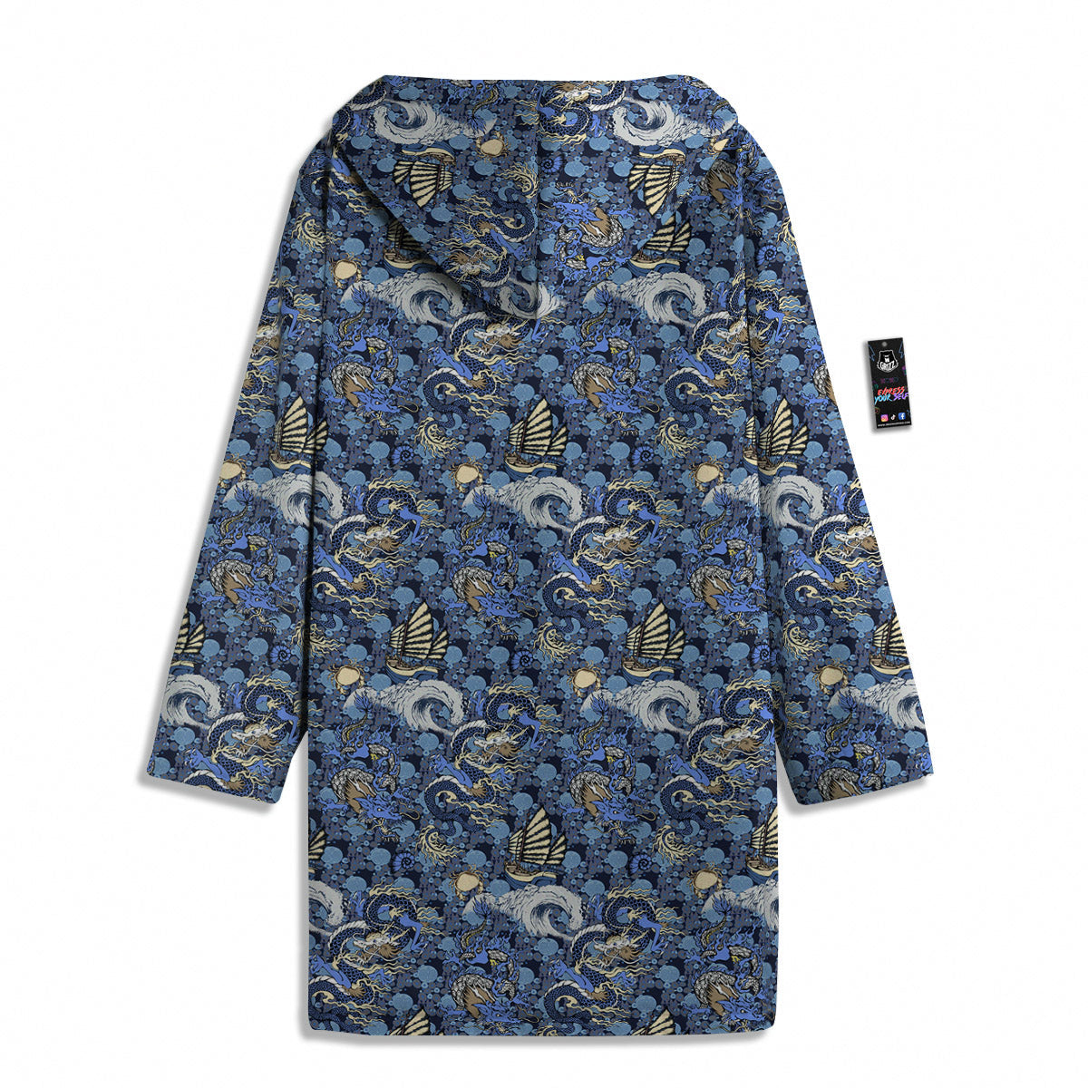 Chinese Dragon Sea Print Pattern Men's Windbreaker Jacket-grizzshop