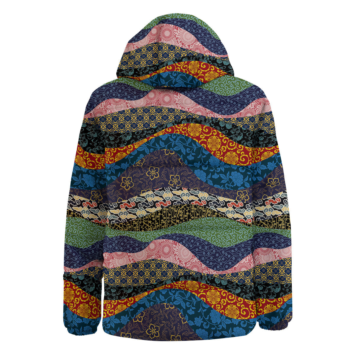 Chinese Fabric Art Print Pattern Down Jacket-grizzshop