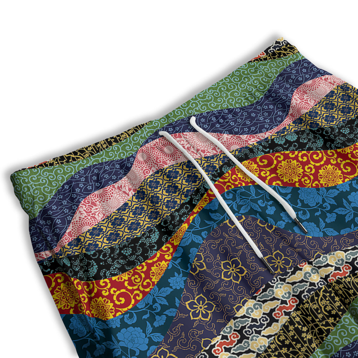 Chinese Fabric Art Print Pattern Men's Athletic Shorts