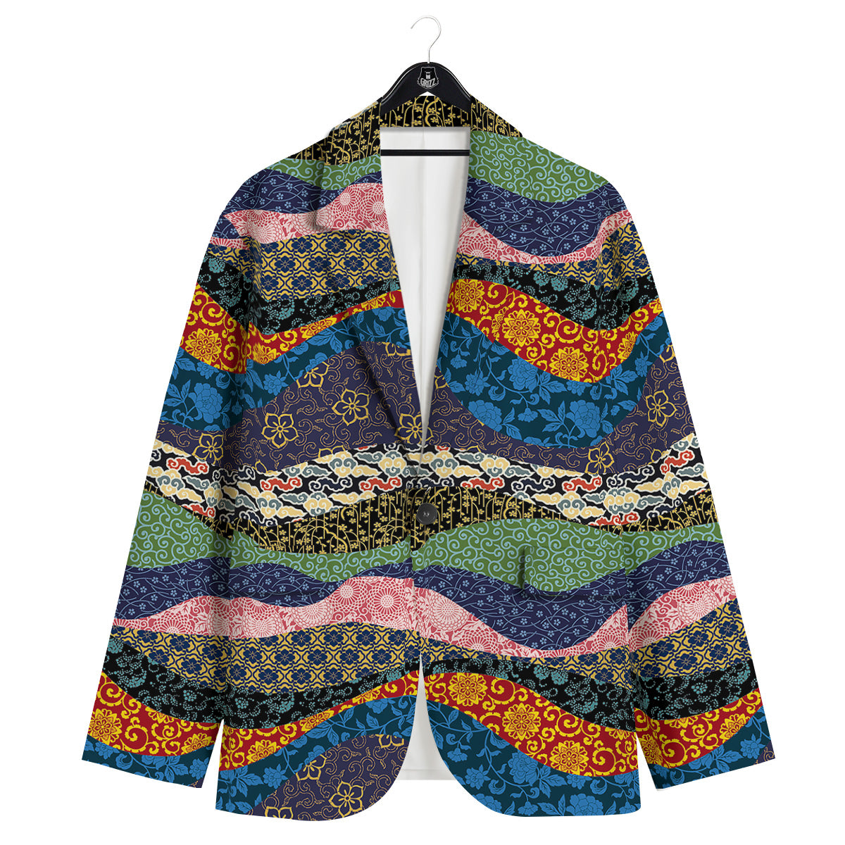 Chinese Fabric Art Print Pattern Men's Sport Coat-grizzshop