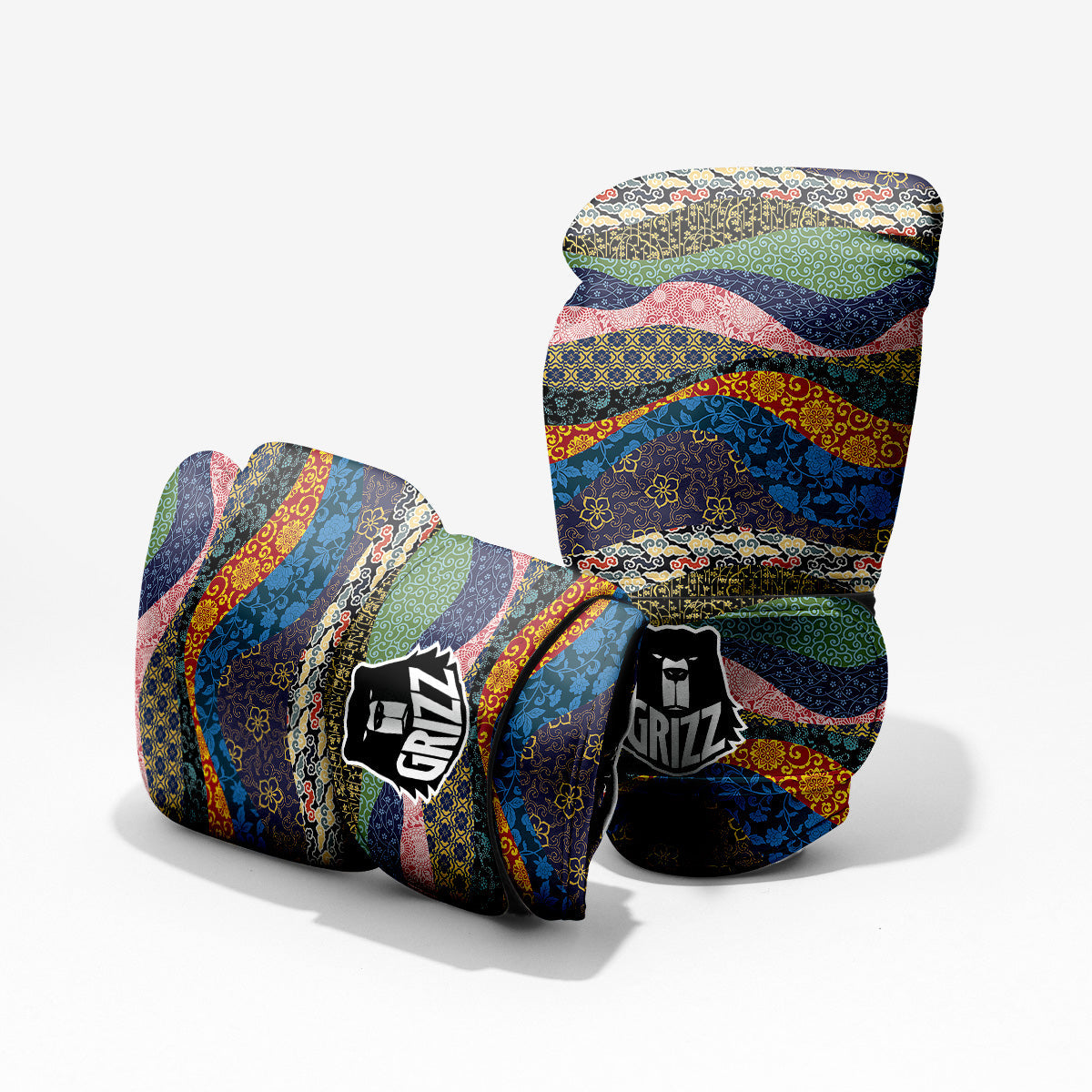 Chinese Fabric Art Print Pattern Pro Boxing Glove
