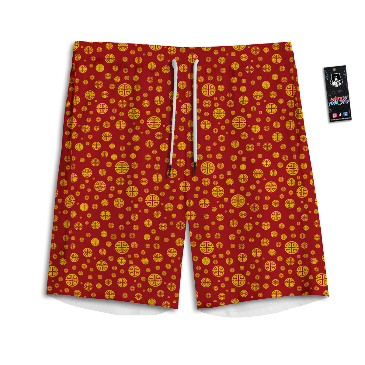 Chainmail Metal Print Pattern Men's Athletic Shorts